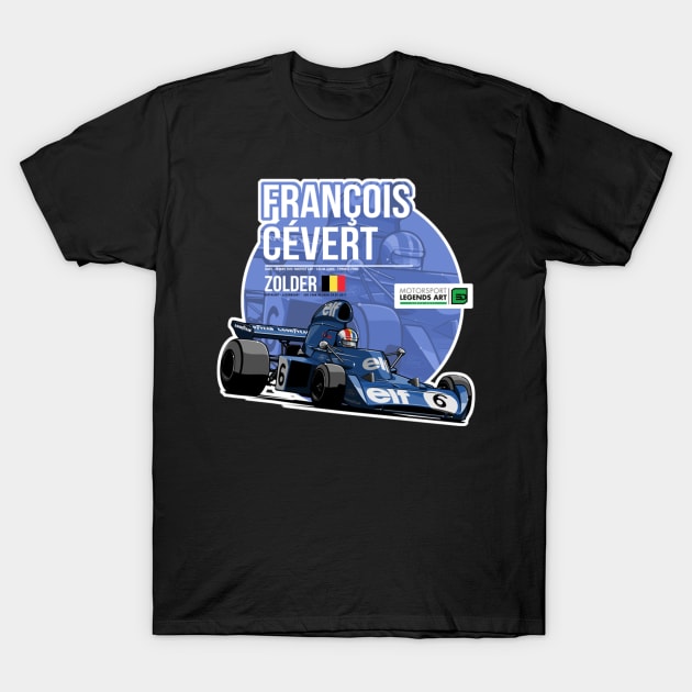 Francois Cevert 1973 Zolder T-Shirt by stevenmsparks